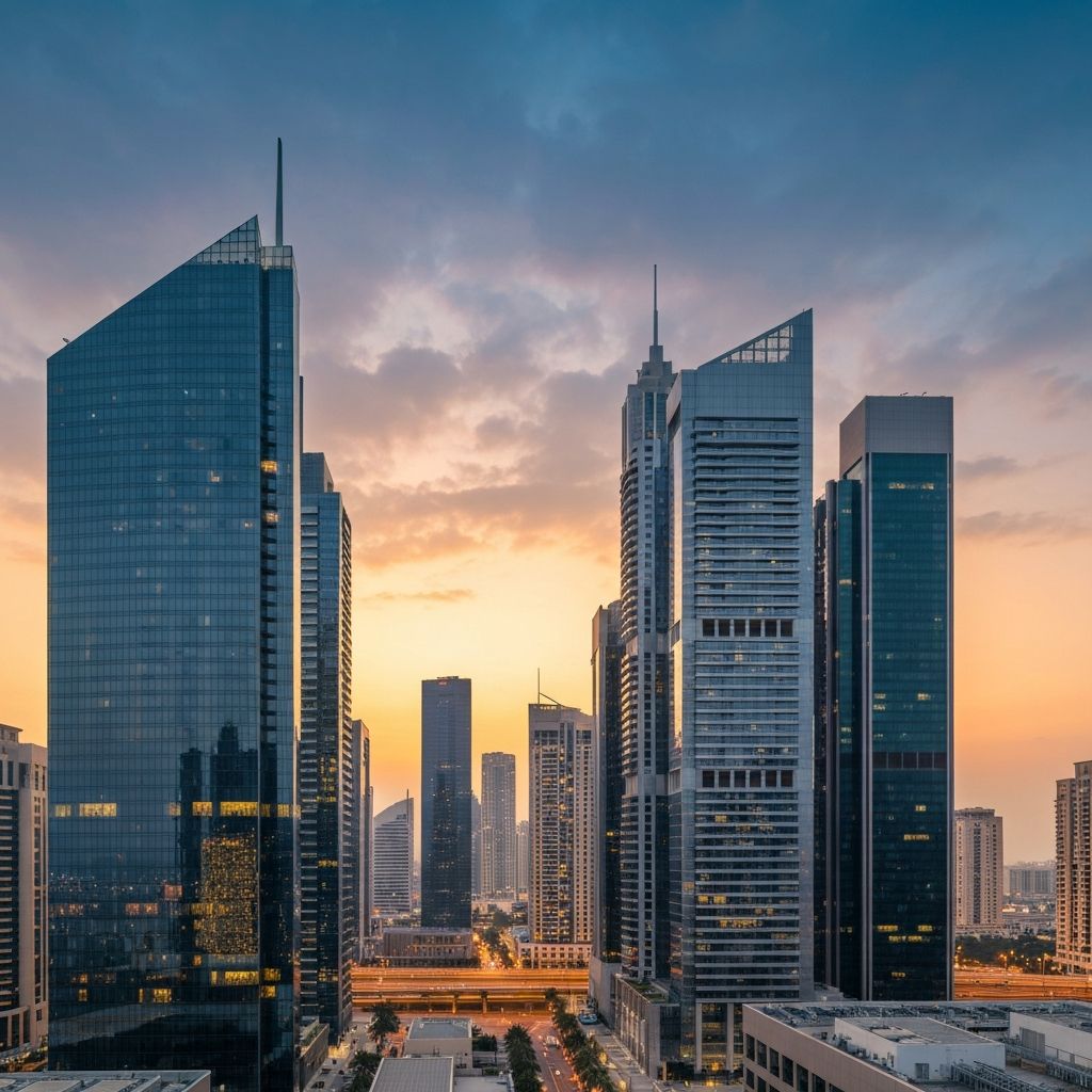 City skyline representing strategic real estate services